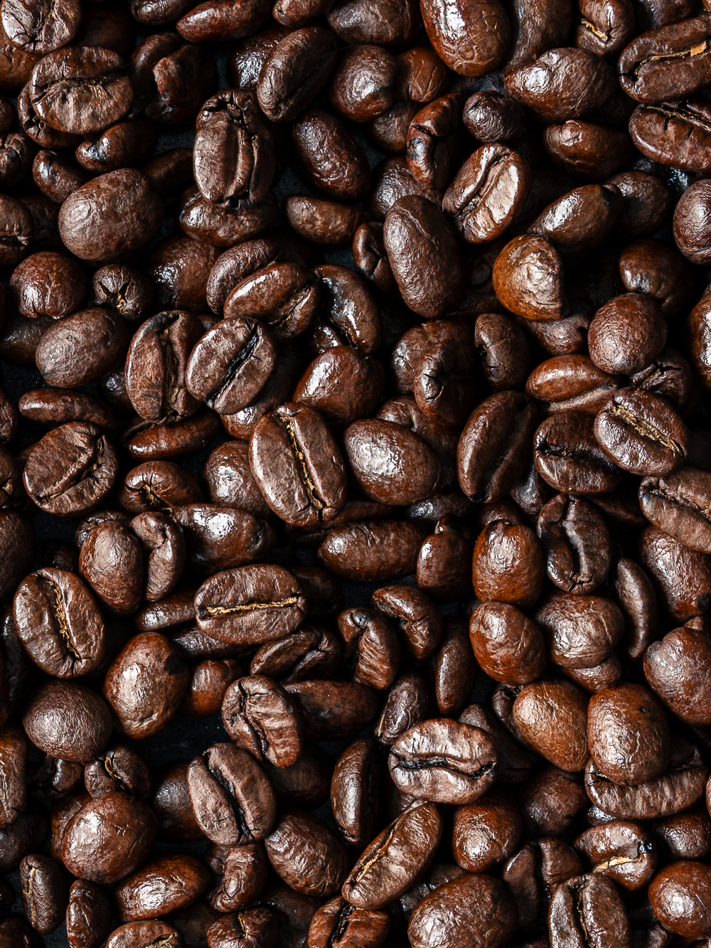 Nahaufnahme von Espressobohnen